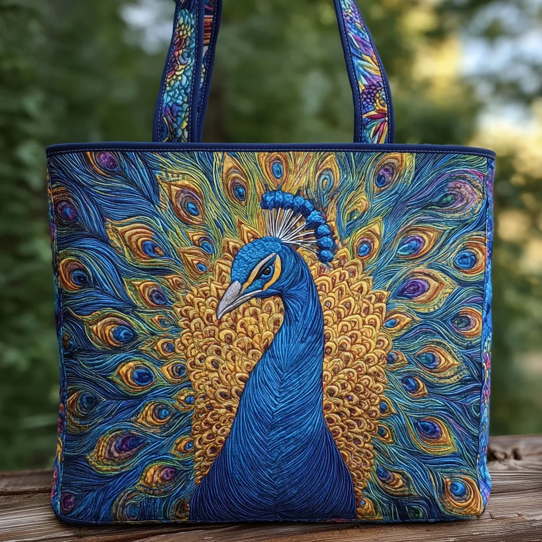 Gestepptes Pfau-Tasche – Geräumig und Leicht