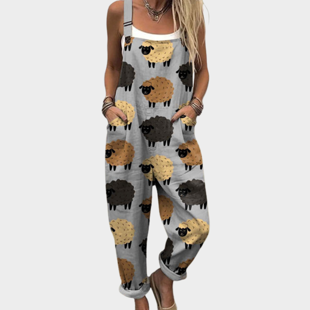 Bequeme bedruckte Latzhose