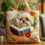 Handtasche Shih Tzu, Bücher und Blumen – Geschenkidee
