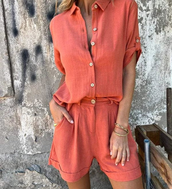 Magdalena | Luftiges geknöpftes Set