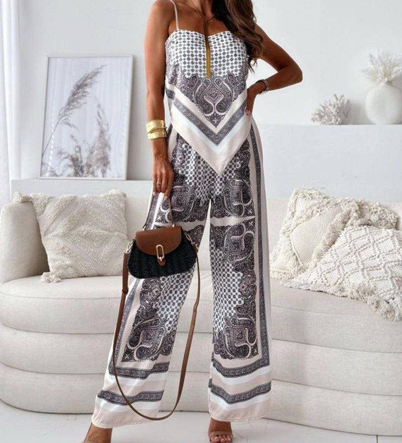 Lilly | Zweiteiliges Set elegant mit top mit Schnürung und Hose urlaubsbereit