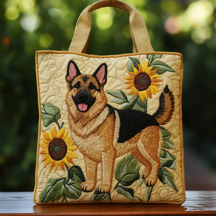 Handgefertigte Tasche mit floralem Deutscher Schäferhund – Geschenkidee