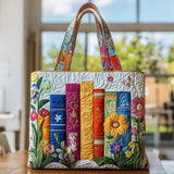 Handgefertigte Tasche mit blühender Bibliothek – Zwei Größen