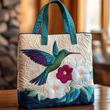 Blumen Quilted Tasche Kolibri und weiße Blume – Zwei Größen