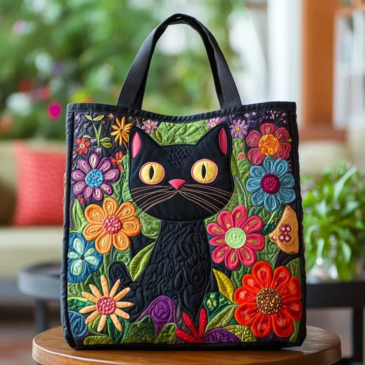 Handgefertigte Tasche schwarze Katze – Geschenkidee