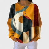 Sanne | Pullover aus strukturiertem Material mit geometrischen Motiven