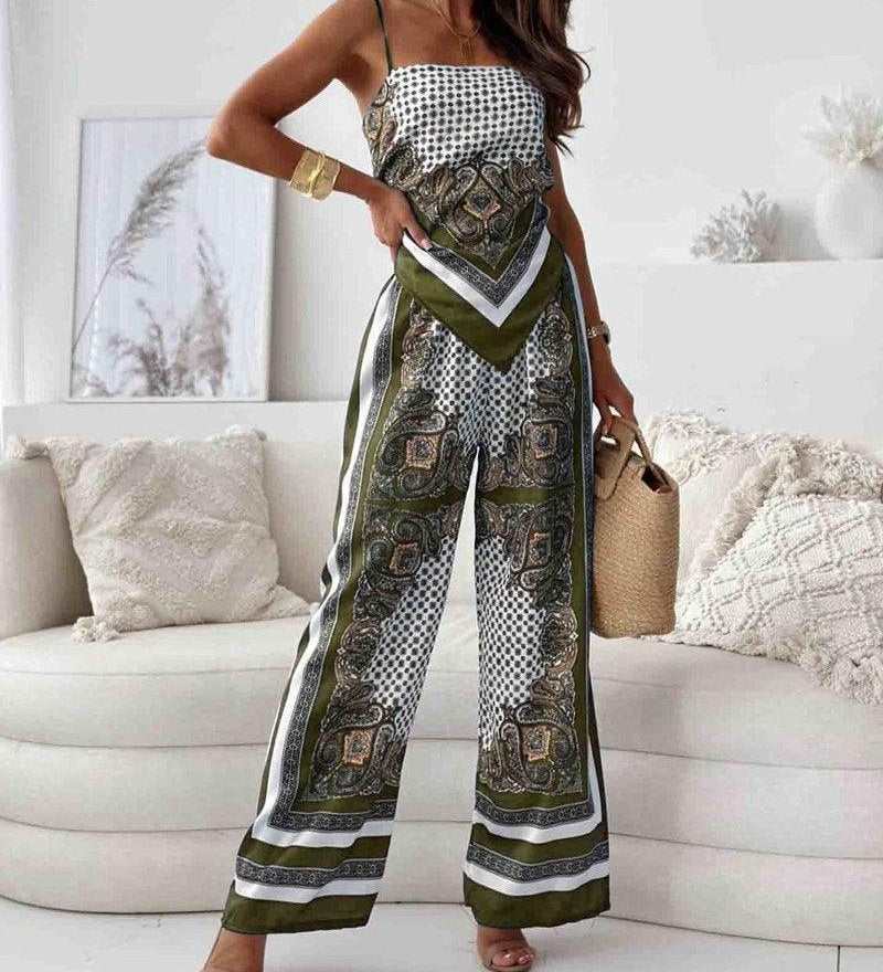 Lilly | Zweiteiliges Set elegant mit top mit Schnürung und Hose urlaubsbereit