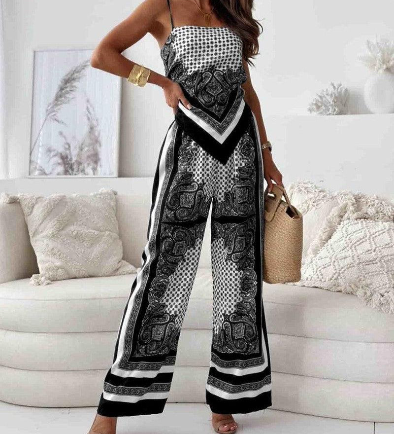 Lilly | Zweiteiliges Set elegant mit top mit Schnürung und Hose urlaubsbereit