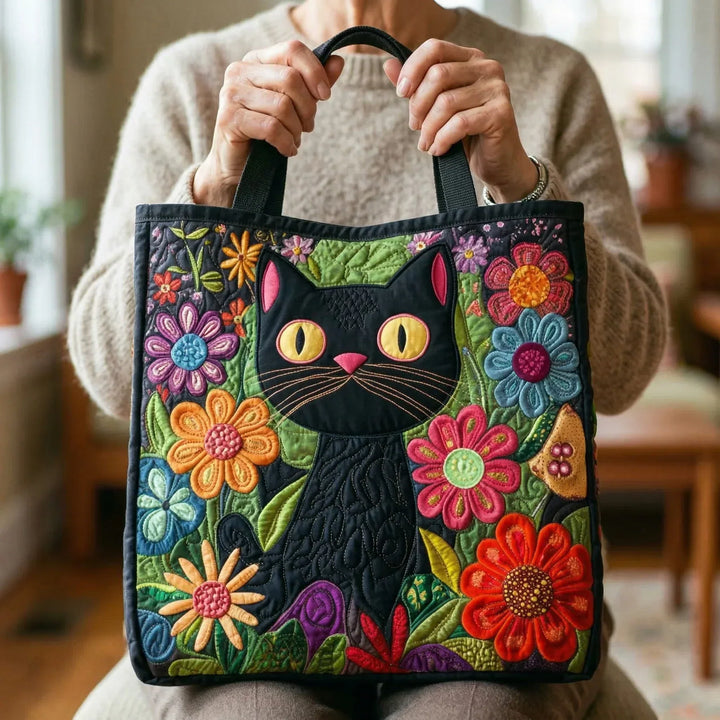 Handgefertigte Tasche schwarze Katze – Geschenkidee