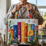 Handgefertigte Tasche mit blühender Bibliothek – Zwei Größen