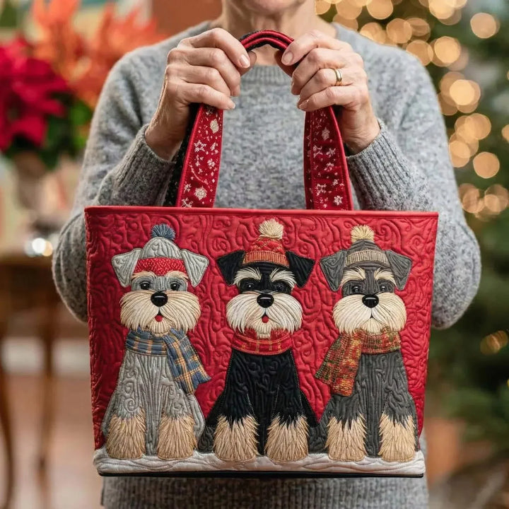 Damentasche mit Trio von Schnauzern – Zwei Größen