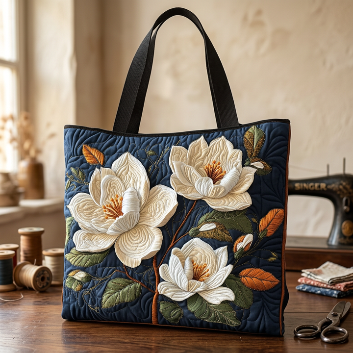 Blumenmuster Stepptasche zarte Magnolie – Zwei Größen
