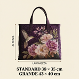 Handgefertigte Tasche Kolibri und Orchideen – Elegant und Praktisch