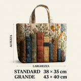 Gepolsterte Tasche Bücher und Blumen – Für Bücherliebhaber