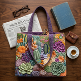 Blumen Quilt Tasche mit Sukkulenten-Motiv – Zwei Größen