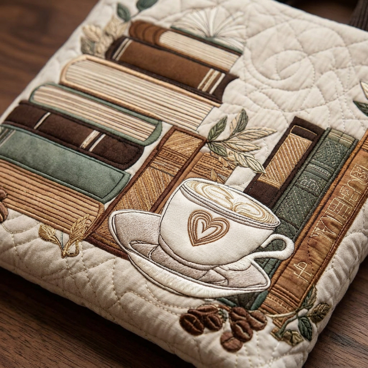 Handgefertigte Tasche mit Kaffeemuster – Zwei Größen