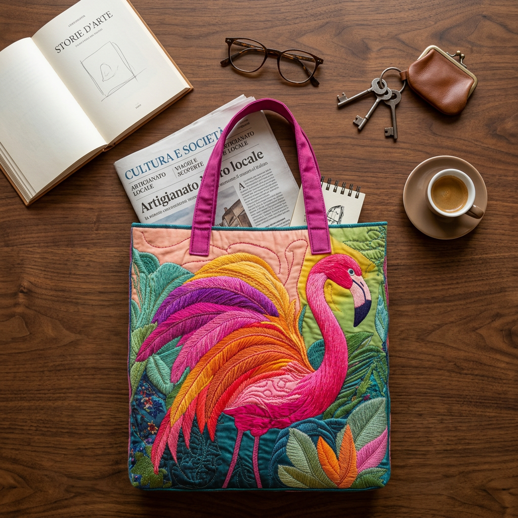 Handgefertigte Regenbogen-Flamingo-Tasche – Geschenkidee