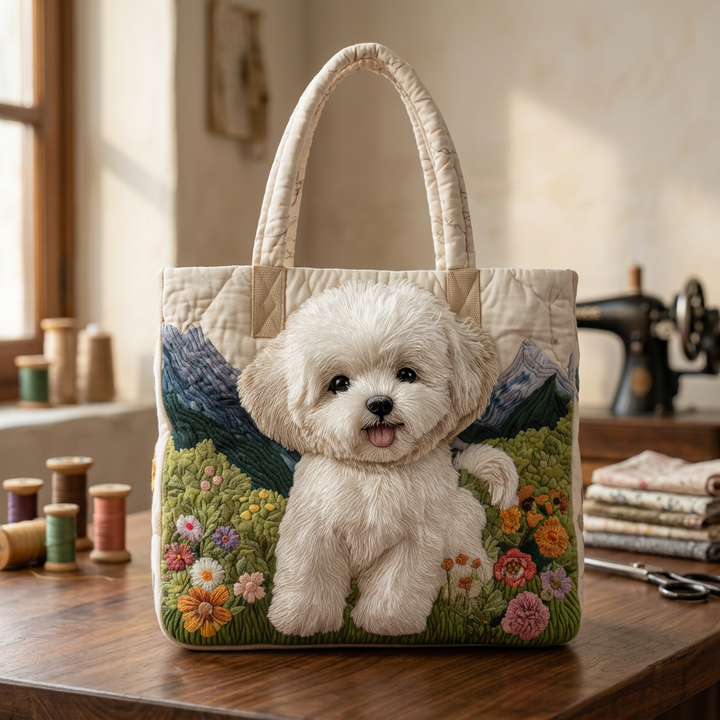 Handgefertigte Tasche mit magischem Hund – Geschenkidee