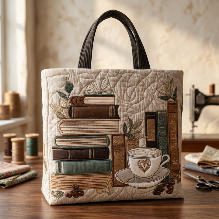Handgefertigte Tasche mit Kaffeemuster – Zwei Größen