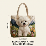 Handgefertigte Tasche mit magischem Hund – Geschenkidee