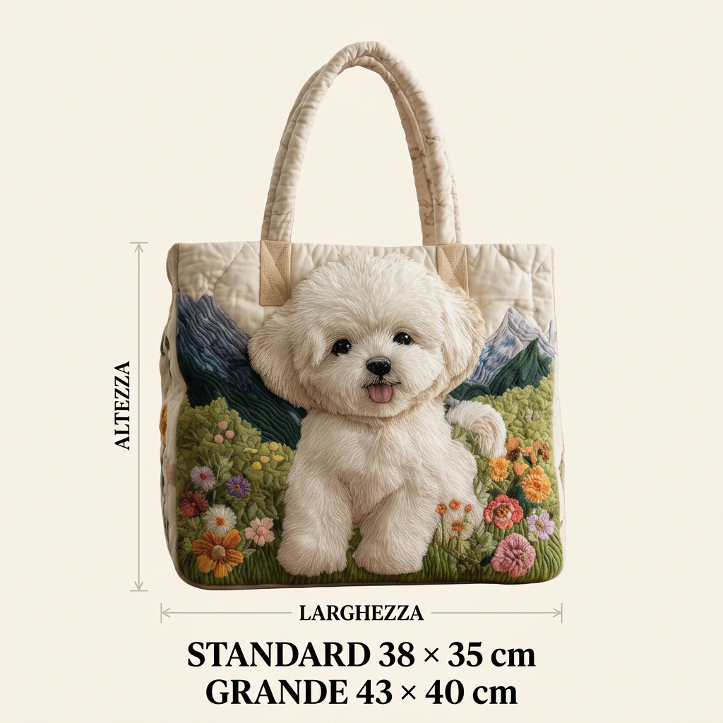 Handgefertigte Tasche mit magischem Hund – Geschenkidee
