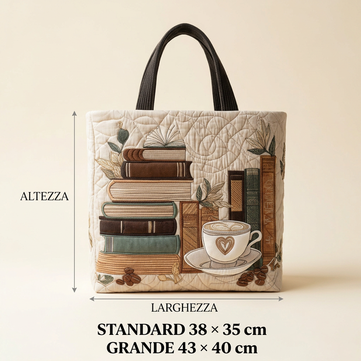 Handgefertigte Tasche mit Kaffeemuster – Zwei Größen