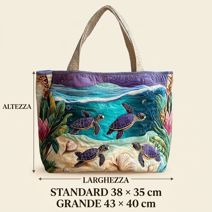 Gepolsterte Tasche mit Lagunen-Muster – Geräumig und Leicht