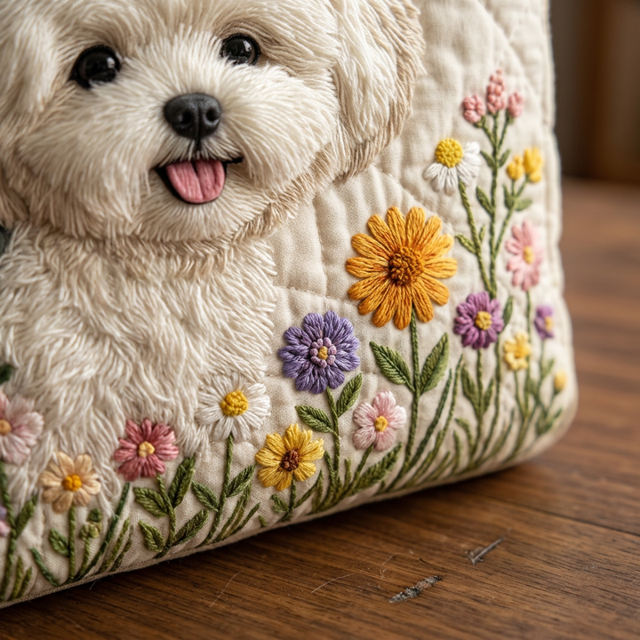 Handgefertigte Tasche mit magischem Hund – Geschenkidee