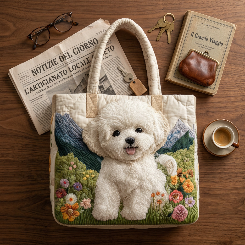 Handgefertigte Tasche mit magischem Hund – Geschenkidee