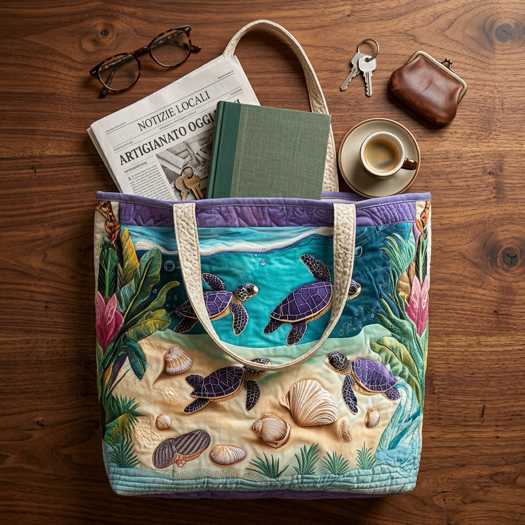 Gepolsterte Tasche mit Lagunen-Muster – Geräumig und Leicht