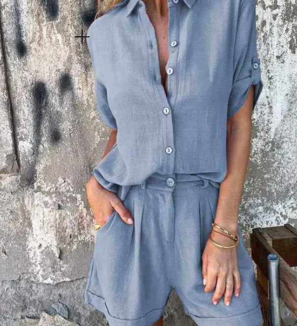 Magdalena | Luftiges geknöpftes Set